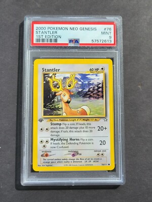 Pokemon PSA 9 1ST EDITION STANTLER 76/111 NEO GENESIS SET NON HOLO