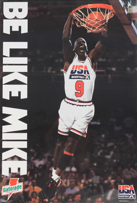 Michael Jordan 1992 Poster Olympic Dream Team Be Like Mike