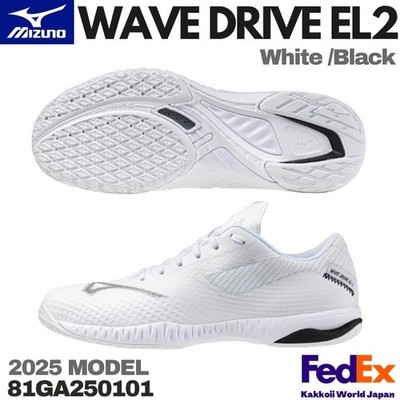 Mizuno Table Tennis Shoes WAVE DRIVE EL2 White/Black 81GA250101
