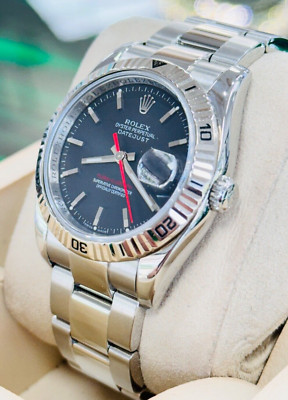 Rolex Datejust Turnograph 116264 Black Dial Oyster Band 18K White
