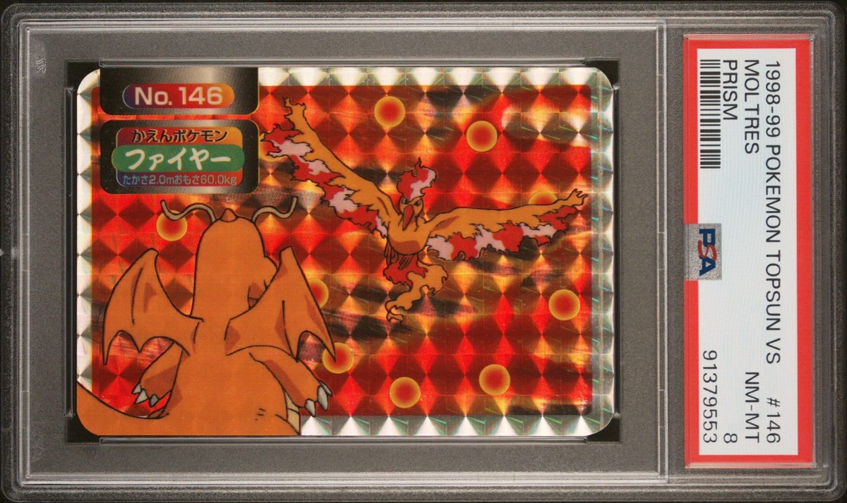 Pokemon Card Moltres VS Dragonite No. 146 Holo Prism Topsun VS PSA