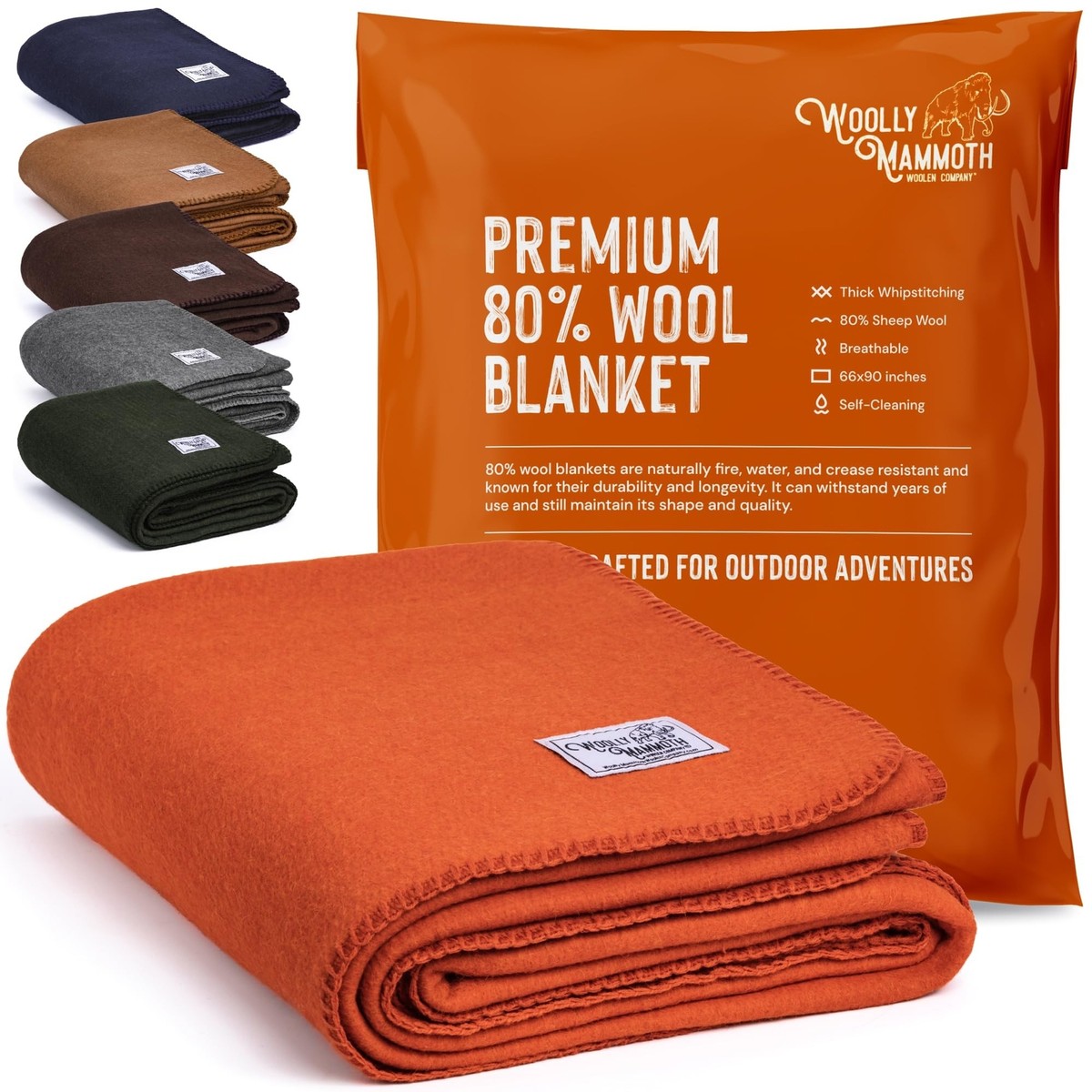 Woolly Mammoth Merino Wool Blanket - Large 66