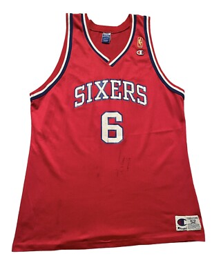 JULIUS ERVING DR J 76ERS SIXERS 50th GOLD NBA LOGO Champion Jersey