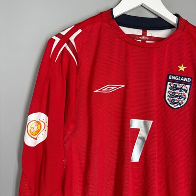 ENGLAND 2004 2006 AWAY SHIRT FOOTBALL JERSEY UMBRO MENS LONG