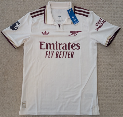 adidas Men's 2025/26 Arsenal White Third Authentic Jersey - size M
