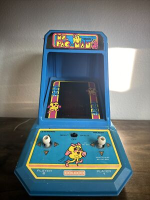 Vintage 80s Ms PAC-MAN Mini Tabletop Arcade Video Game Coleco Mrs