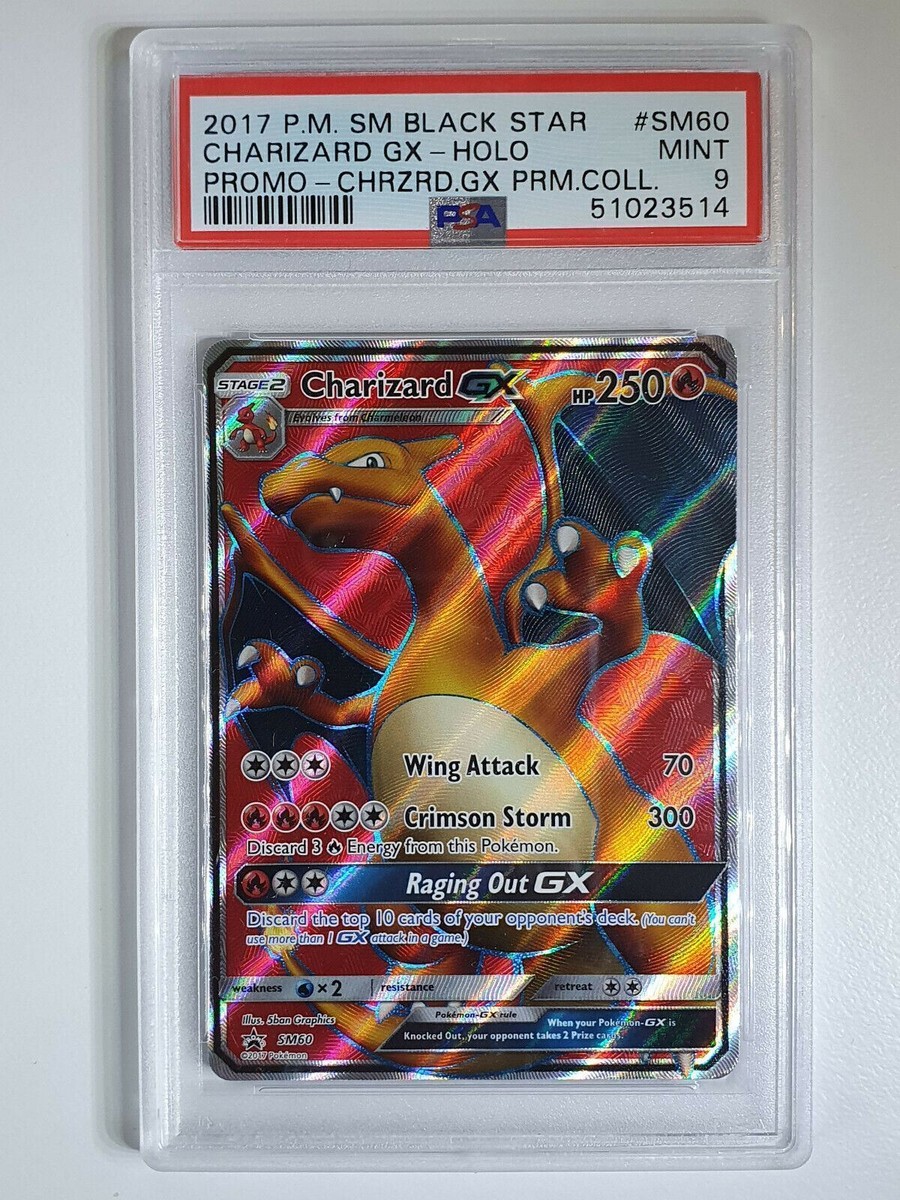 2017 Pokemon Charizard GX SM60 Holo Premium Black Star Promo - PSA