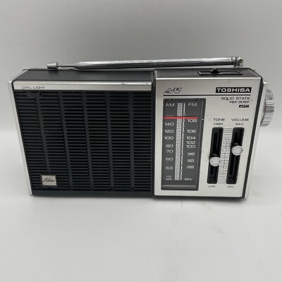 Vintage Toshiba RM-306F AM FM Solid State Radio-For Parts Doesn't
