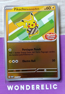 Pikachu Berkemeja Batik HOLO Foil 191/SV-P PROMO Pokemon Indonesia