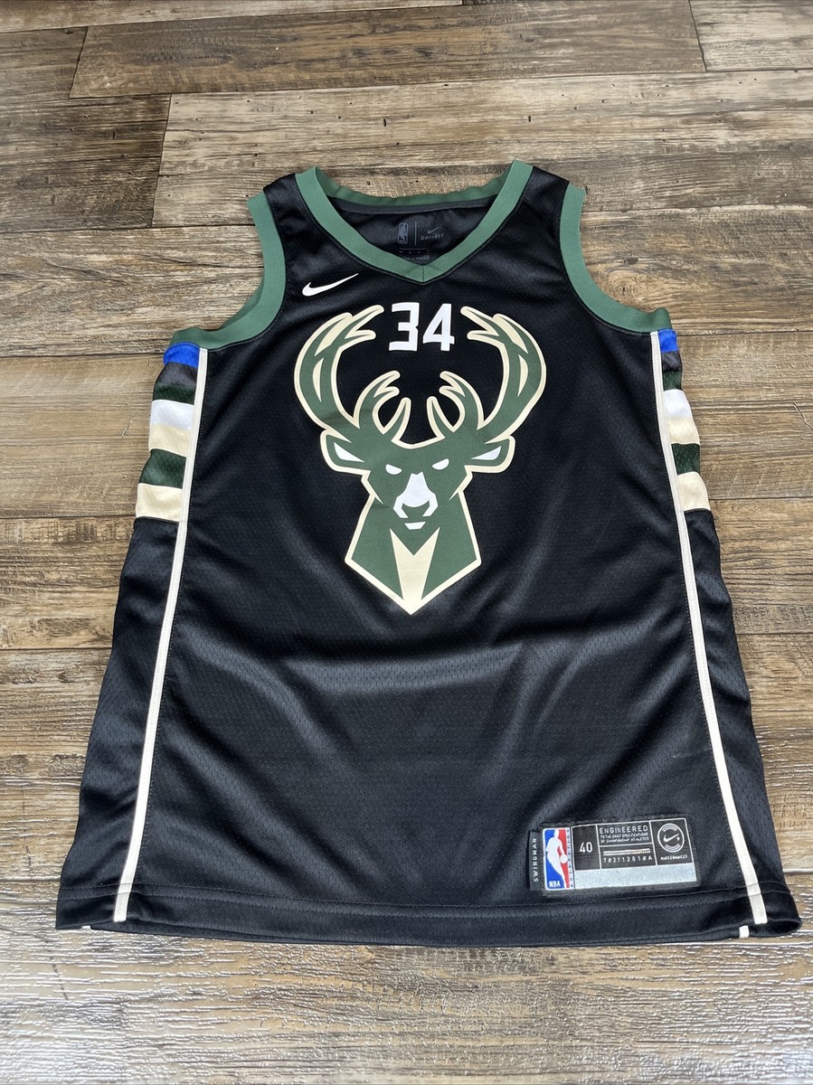 Giannis Antetokounmpo Milwaukee Bucks Jersey Size 40 Black
