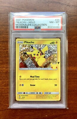 2021 Pokemon McDonald's 25th Anniversary Pikachu HOLO 25/25 PSA 8
