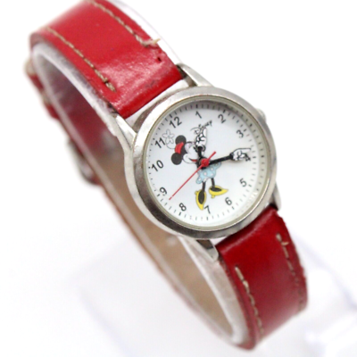 Vintage Disney Watch Womens Silver Tone Stainles Steel Minnie