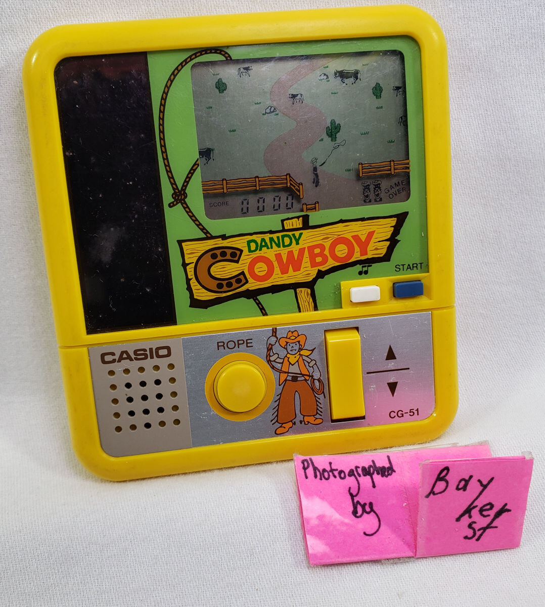 SEE VIDEO Dandy Cowboy LCD Game Solar Power powered CASIO 1983 CG