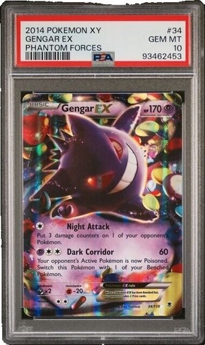 PSA 1 POKÉMON TCG 2014 M GENGAR EX 35/119 PHANTOM FORCES FULL ART