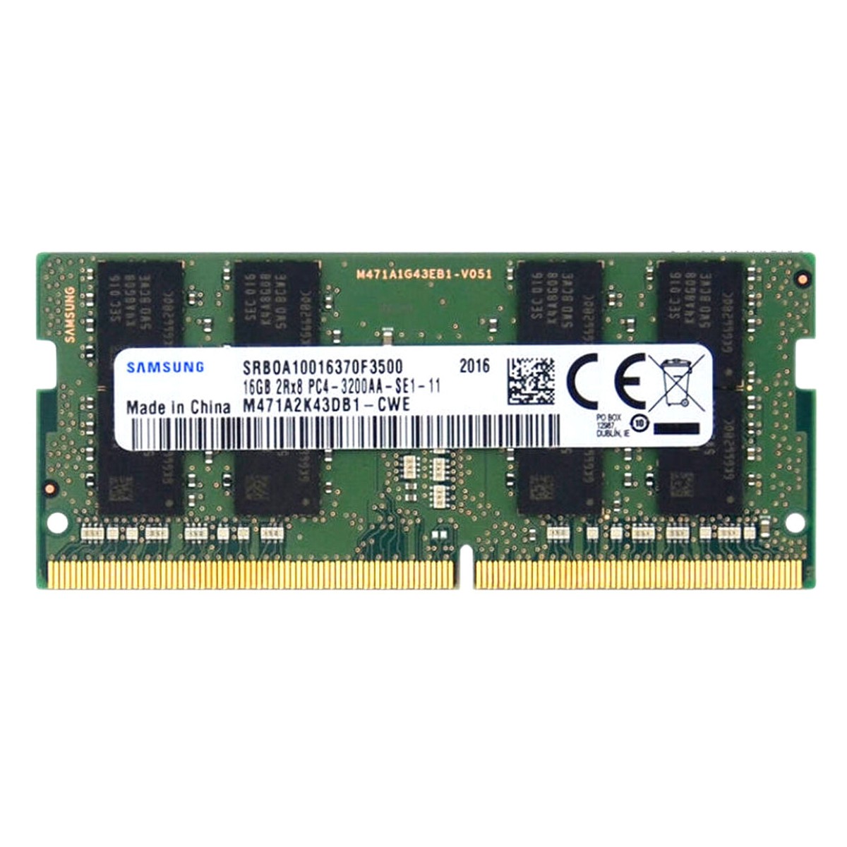 Samsung 16GB 3200MHz DDR4 SODIMM RAM PC4-25600 260-Pin 1.2V 2Rx8