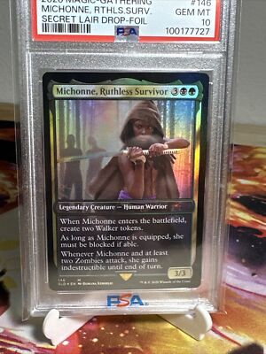 MTG Secret Lair Michonne, Ruthless Survivor Walking Dead Foil PSA