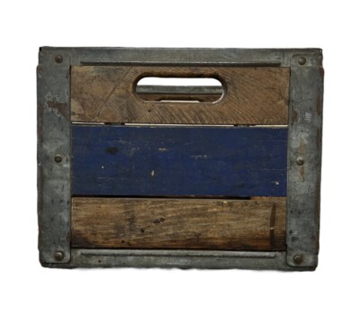 VINTAGE - KNUDSEN CREAMERY CRY DAIRY HEAVY WOOD MILK CRATE BOX