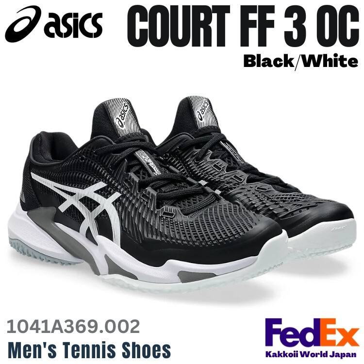 Asics Tennis Shoes COURT FF 3 OC Black/White 1041A369 002 Omni