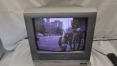Sharp Color TV with Built-in VHS Player - Model VT-14GH10 - Retro