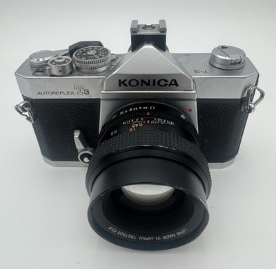 Konica Autoreflex T3 Black SLR w/Hexanon AR 50mm f/1.7 Lens Japan