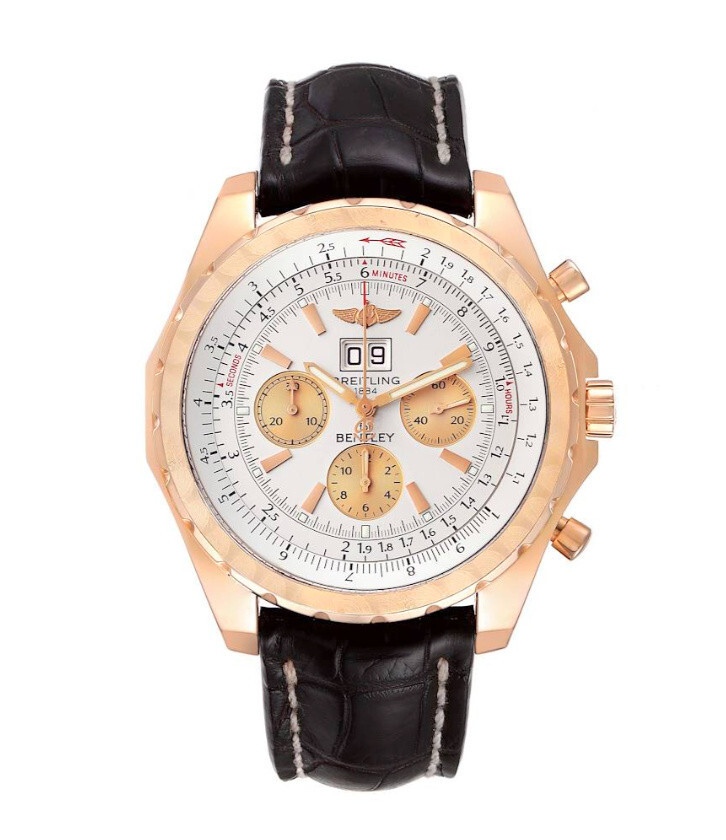 BREITLING Bentley 6.75 H44363 48mm 18k Rose Gold Serviced New Band