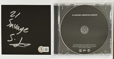SIGNED 21 Savage Autographed American Dream CD Art Card Photo