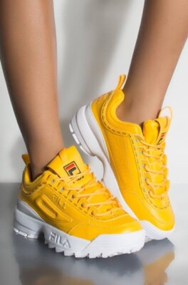 Fila Disruptor II Premium Yellow 5FM00079 WOMENS Sneakers Shoes