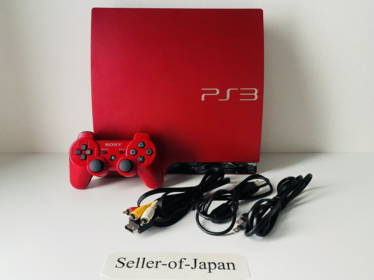 Sony PlayStation 3 PS3 320GB Scarlet Red Game Console Set , Free