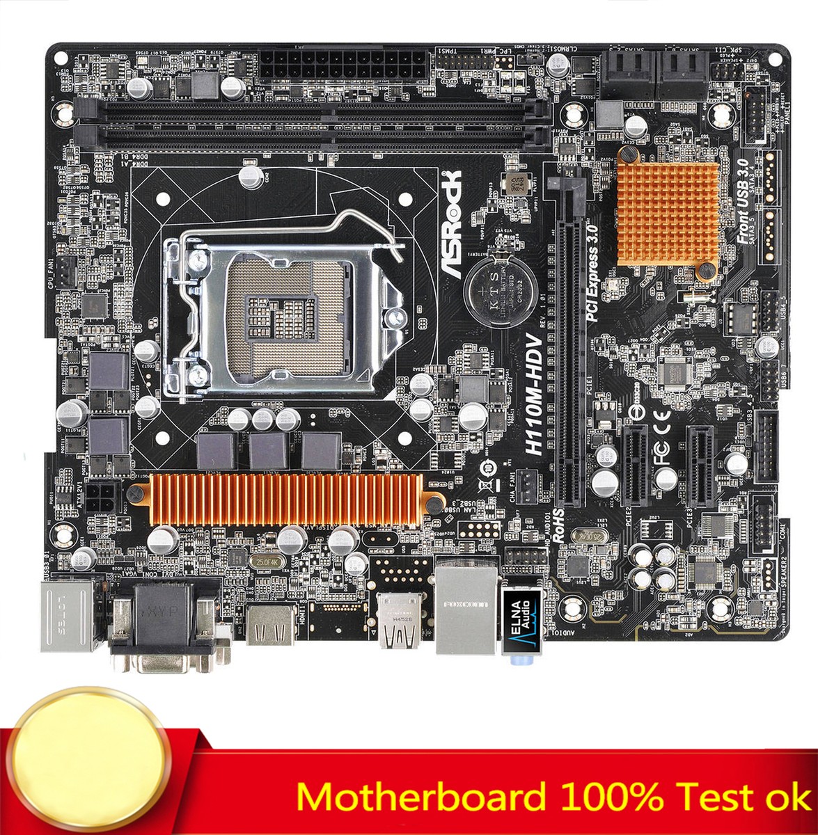 FOR ASRock H110M-HDV Motherboard Supports 6 7th Generation CPU 100