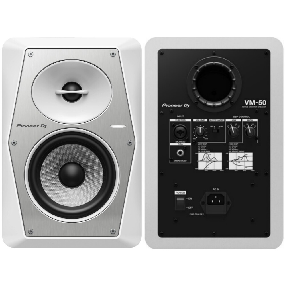 PIONEER DJ VM-50 White 120w 5.25” Active Studio Monitor Speaker