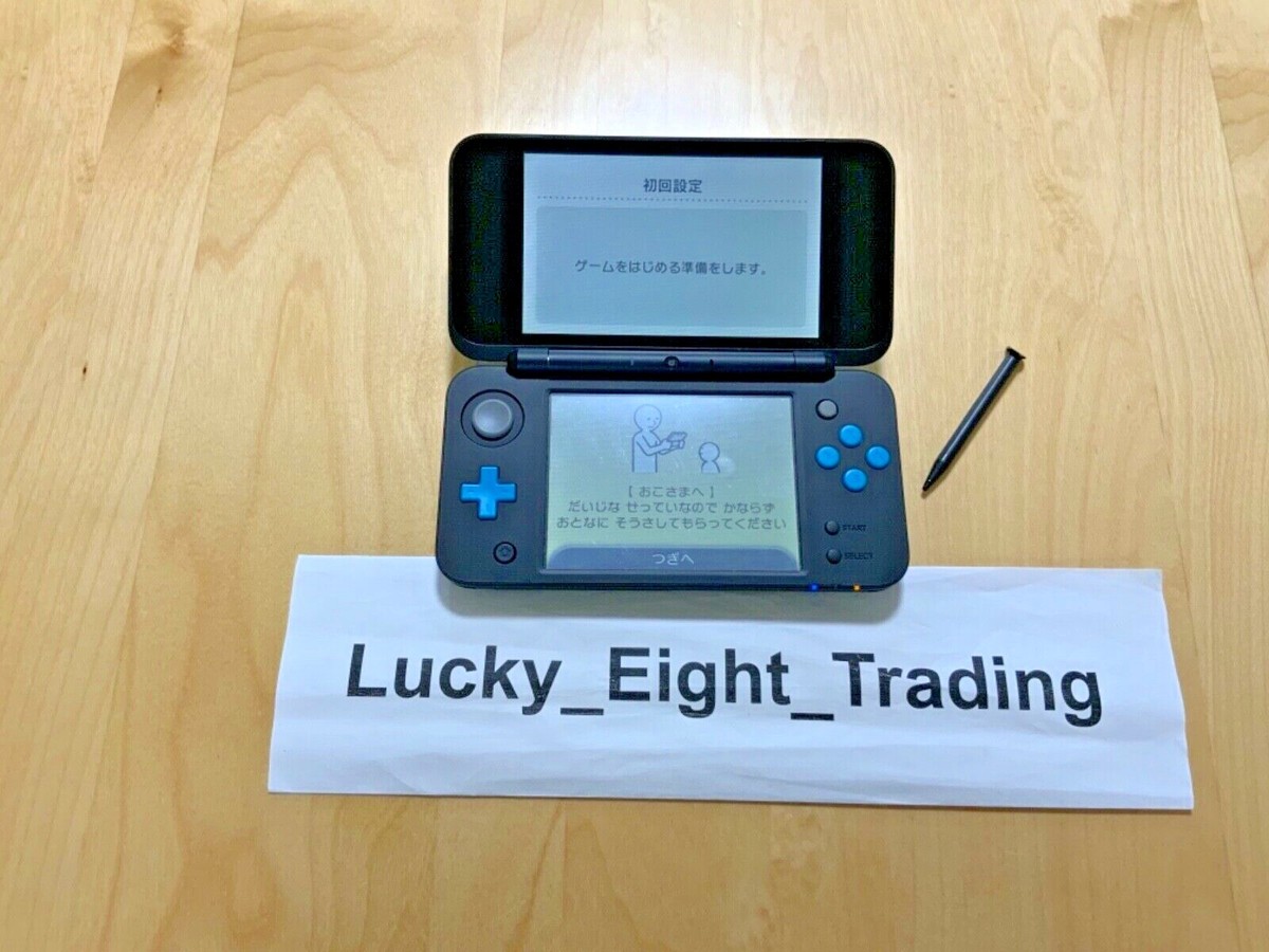 New Nintendo 2DS XL LL Black Turquoise Console Stylus Japanese ver