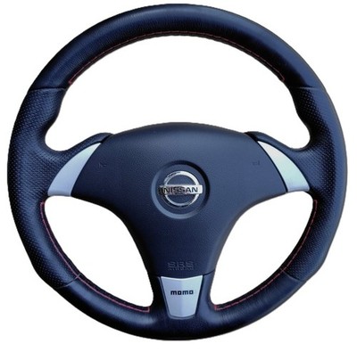 Nissan MOMO Steering Wheel OEM 350Z Z33 G35 V35 Black Leather JDM