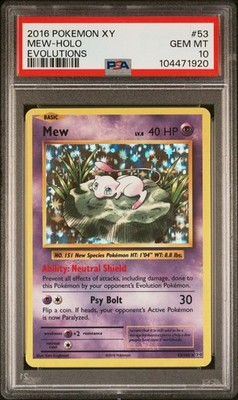 Pokemon Mew 53/108 Holo Rare XY Evolutions PSA 10 GEM MINT | eBay