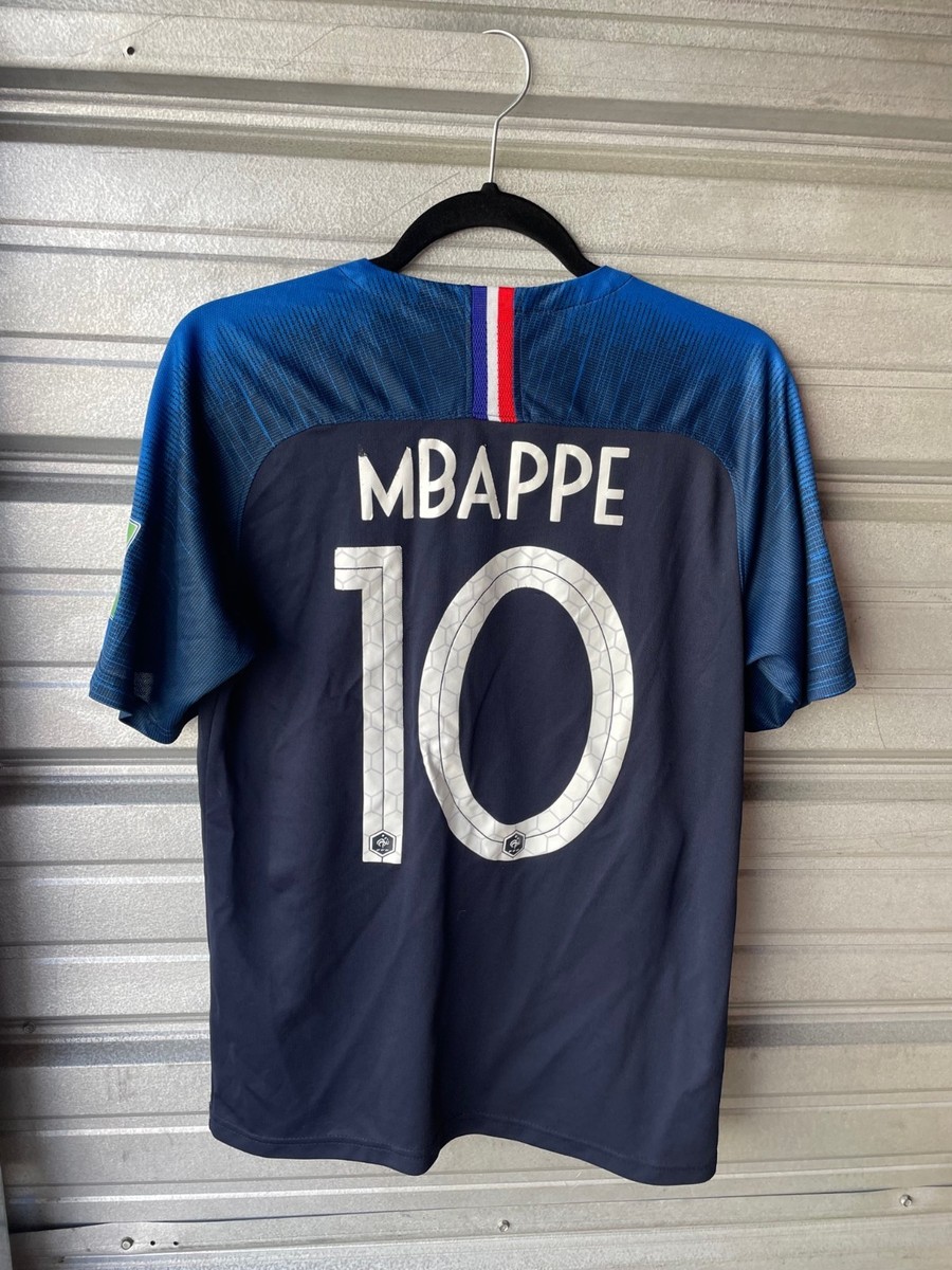NIKE Kylian Mbappe #10 2018 World Cup France Home Jersey Blue