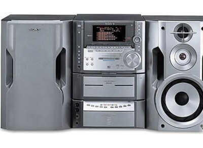 SONY DHC-ZX50MD-MINIDISC, 5 CD CHANGER, DUAL CASSETTE, AM/ FM
