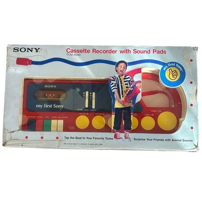 1990s My First Sony Cassette Player Recorder TCM 4040 Drum Animal