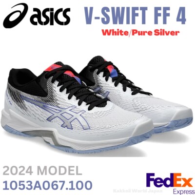 Asics Volleyball Shoes V-SWIFT FF 4 White/ Pure Silver 1053A066