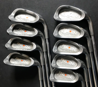 PING ZING Iron Set 3-PW+SW, ORANGE DOT, KT-M Steel Shaft - All
