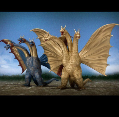 Kaiju Bangaichi King Ghidorah 1964 3 neck set Figure BANDAI