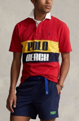 Polo Ralph Lauren Classic Fit Rugby Shirt Polo Beach Graphic Pony
