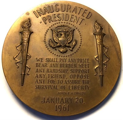 Vintage John F. Kennedy JFK Presidential Inaugural Bronze Medal