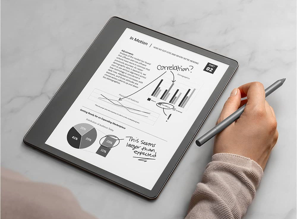 Amazonが読み書き可能な10.2インチ電子インクタブレット「Kindle