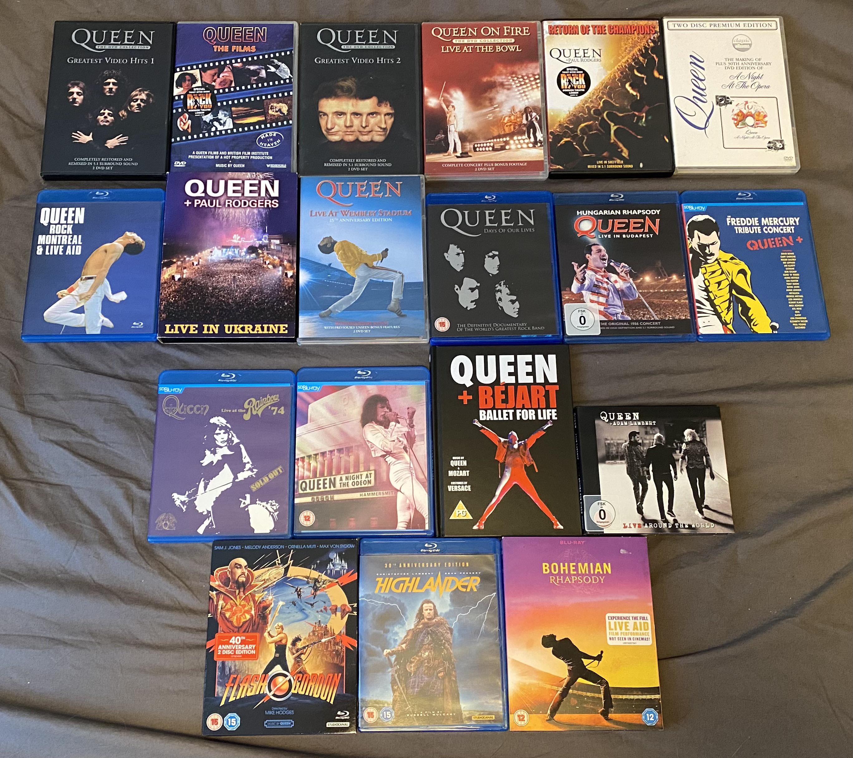 My currently complete Queen DVD/Blu-ray collection. : r/queen