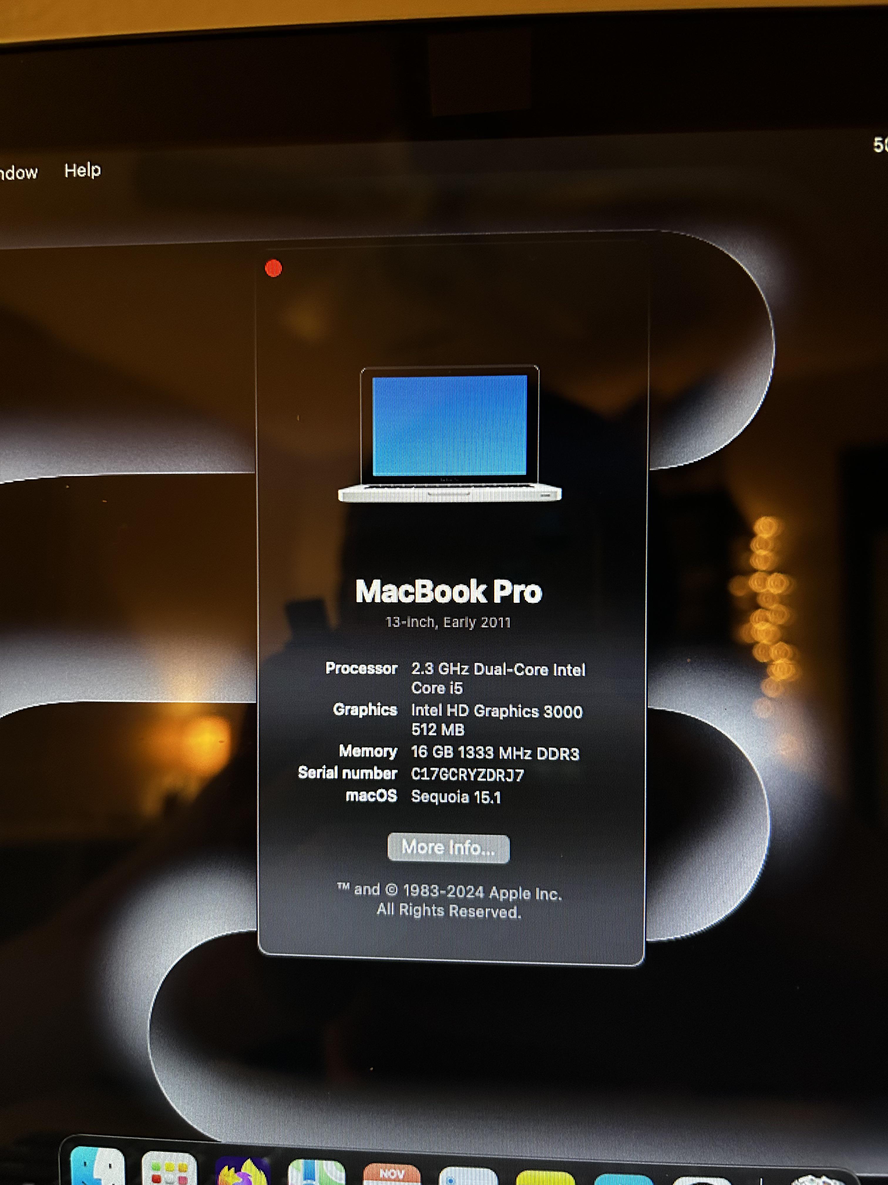 2011年製のMacBook Pro EarlyでSequoiaがほぼ完璧に動いてる : r