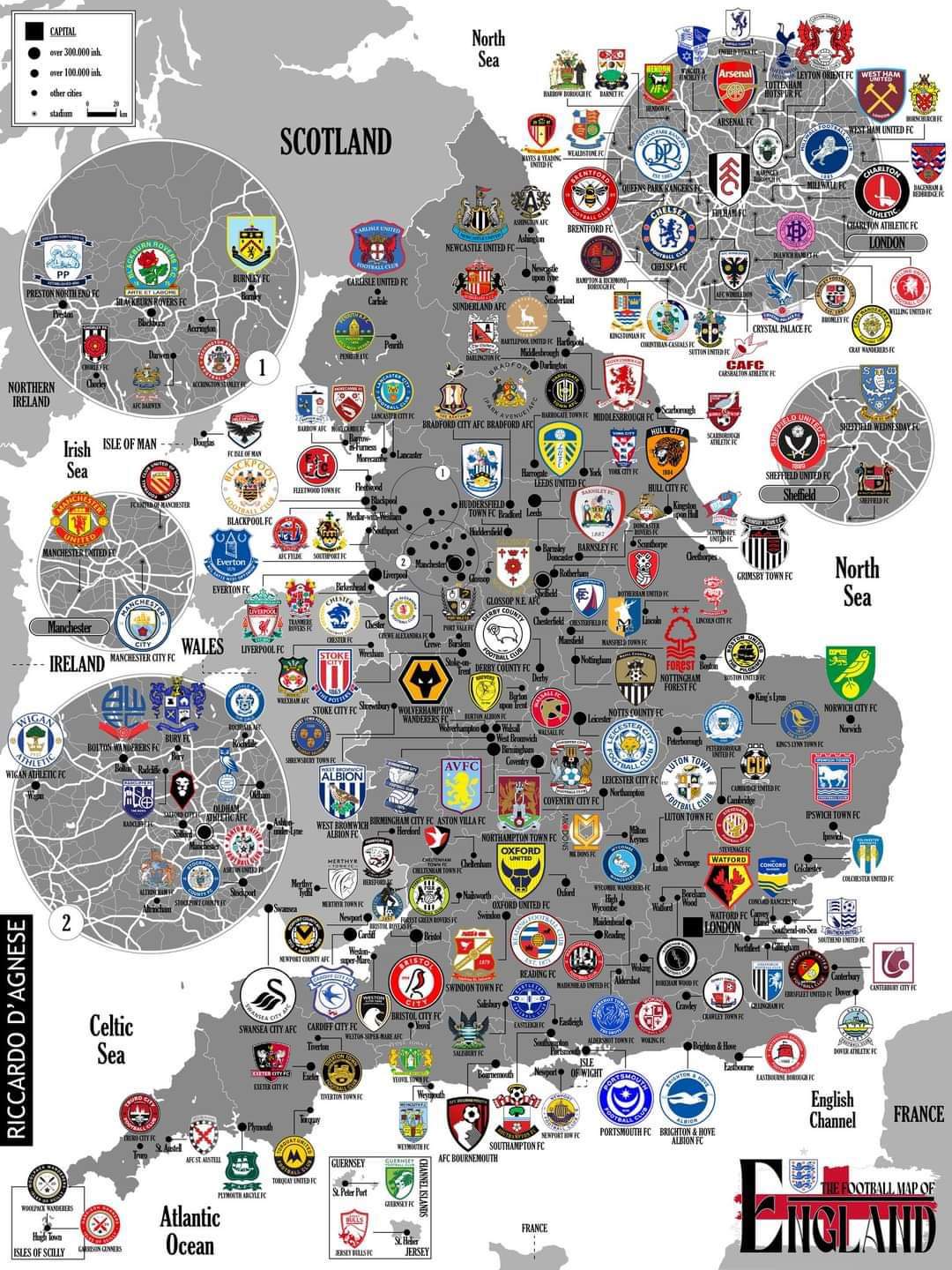 イングランドフットボールの地図 : r/MapPorn
