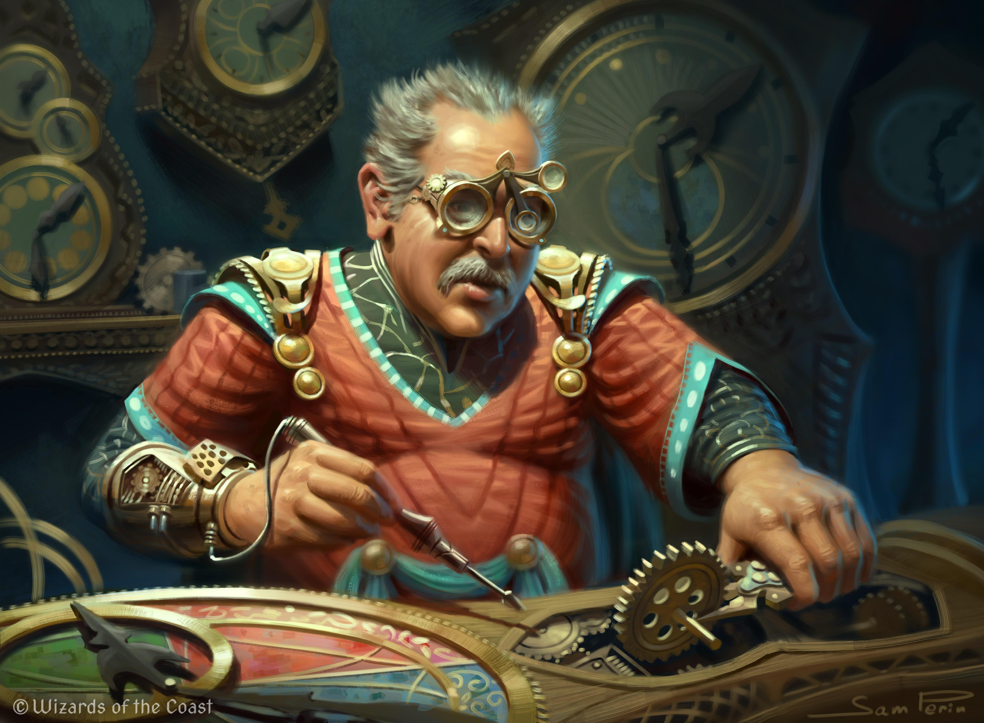 Here's my painting for Rusko, Clockmaker! : r/magicTCG