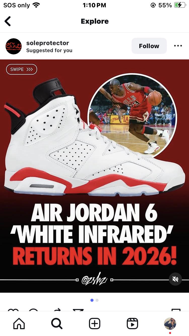 2026年 ホワイトインフラレッド 6s リリース : r/Sneakers