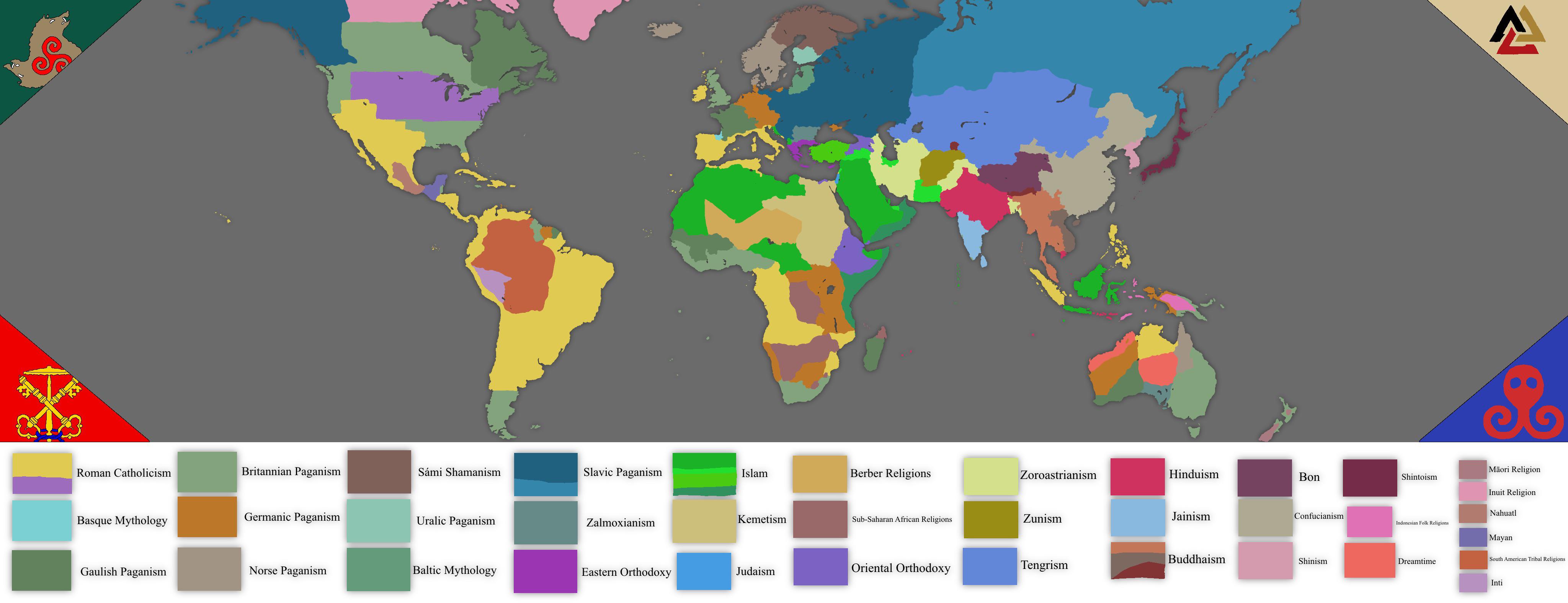 1936年の世界の宗教地図 : r/imaginarymaps