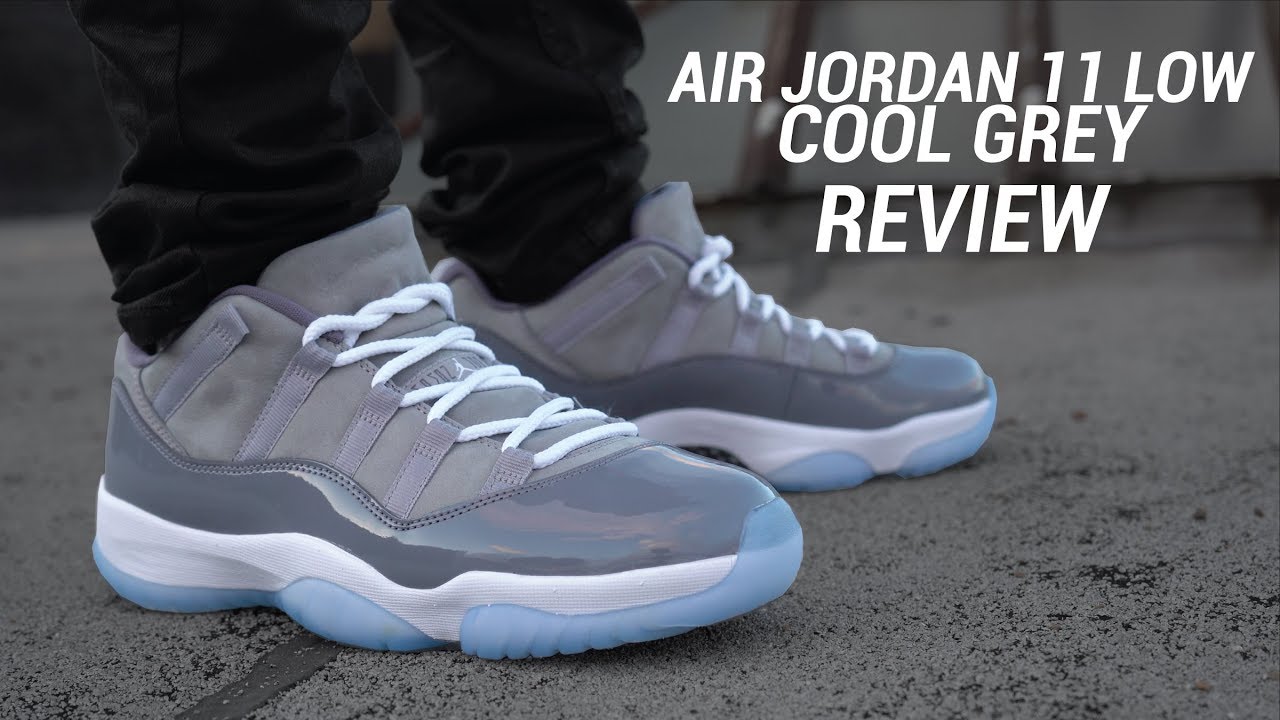 AIR JORDAN 11 LOW COOL GREY REVIEW - YouTube