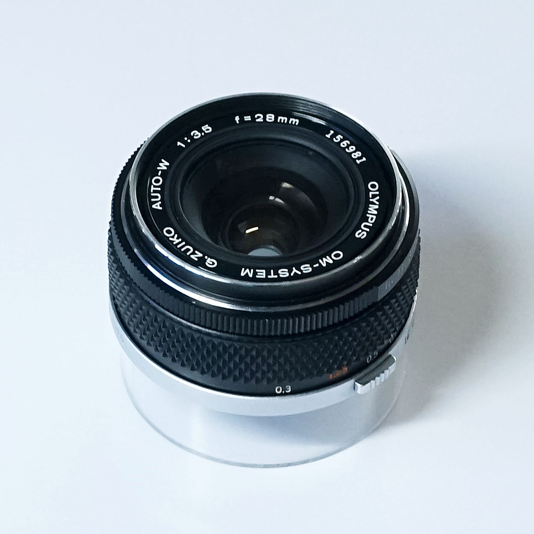 OLYMPUS G.ZUIKO AUTO-W 28mm F3.5 銀枠 ¥8,800（中古 OMマウント